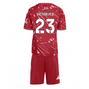 Liverpool Victor Munoz #23 Hemmaställ Barn 2026-27 Kortärmad (+ Korta byxor)